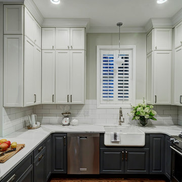 Chicago Transitional Style Kitchen with Marble Countertop