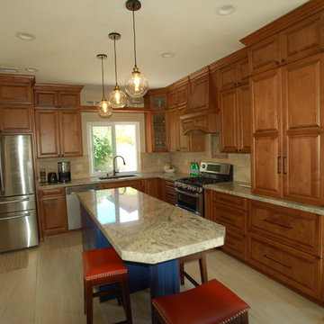 Chula Vista - Traditional Kitchen Remodel with Pop of Color Island