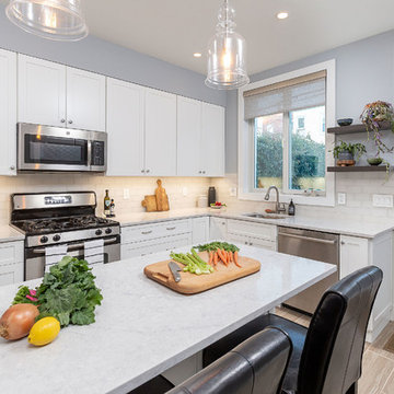 Clark Park, Philadelphia: Bright Kitchen with Shaker White Cabinets