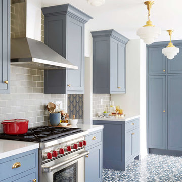 Classic 3x6 Kitchen Backsplash in Blue Spruce