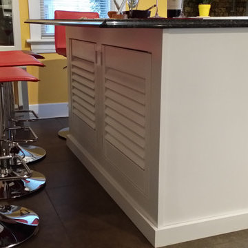 Classic Island Addition - Custom Application with White Lacquered MDF Finish