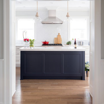 Classic White and Navy Blue in Larchmont