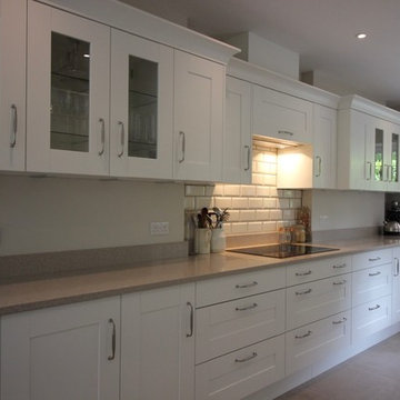 Classic white galley kitchen with handles