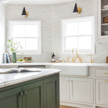 clé's zellige in weathered white used in emily henderson's own kitchen remodel