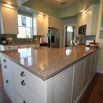 Coastal Kitchen Remodel with White Cabinets