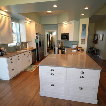 Coastal Kitchen Remodel with White Cabinets