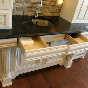 Coffee Bar with Large Molding Fronted Drawers