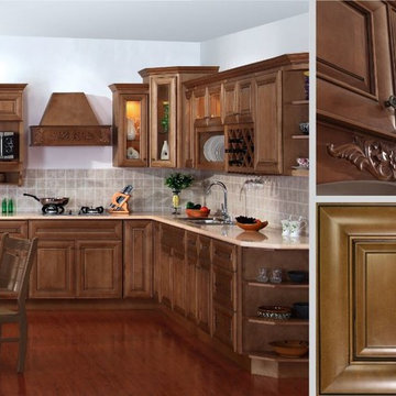 Coffee Glaze Style Kitchen Cabinets
