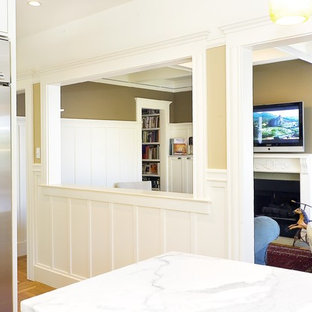 Inspiration for a timeless kitchen remodel in San Francisco with stainless steel appliances and marble countertops