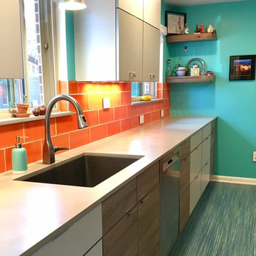 Colorful and Quirky Mid Century Modern Kitchen