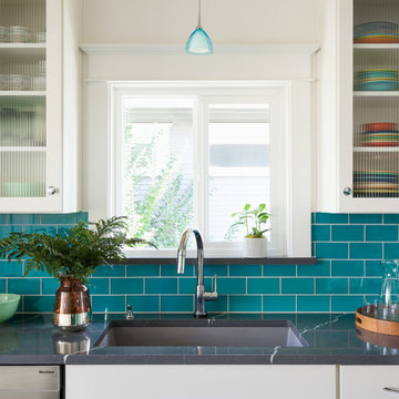 Colorful Craftsman Kitchen