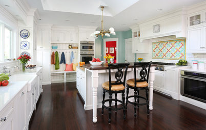 Kitchen of the Week: Crisp White Cabinets and Room for Family
