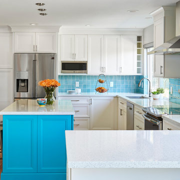 Colorful Transitional Home Remodel