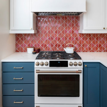 Colorful Vintage-Inspired Kitchen with Brass Accents