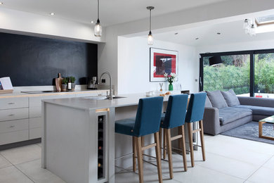 This is an example of a contemporary kitchen in Dublin.