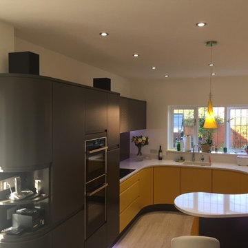 Colourful kitchen transformation within the same space