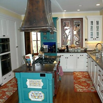 Combination of Cabinet Styles Enliven Kitchen