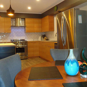 Comox Contemporary Redesign of 2 Kitchens and 2 Bathrooms. Upstairs/Downstairs