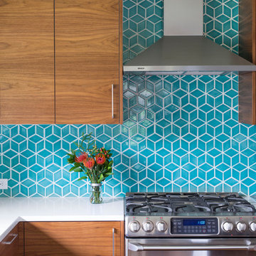 75 Mid-Century Modern Kitchen with Quartz Countertops Ideas You'll Love ...