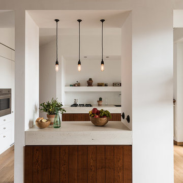 Concrete and wood kitchen