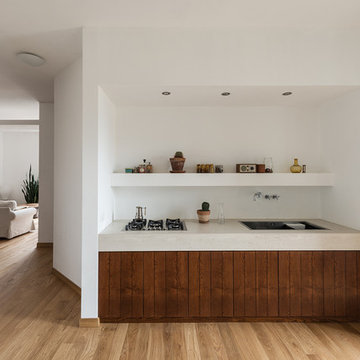 Concrete and wood kitchen
