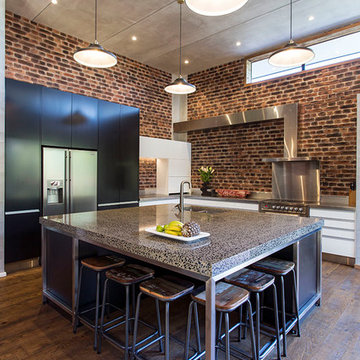 Concrete benchtop island 50mm in loft style kitchen