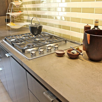 Concrete Countertop with Detailed Steel Trowel Finish