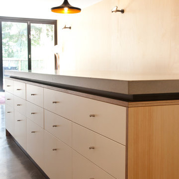 Concrete island benchtop with shadowline