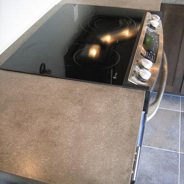 Concrete Kitchen Countertop with Stove