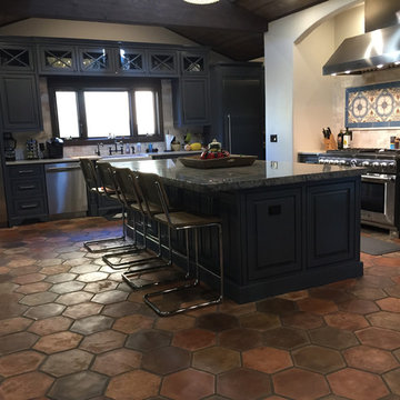 Concrete Tile on floor and backsplash