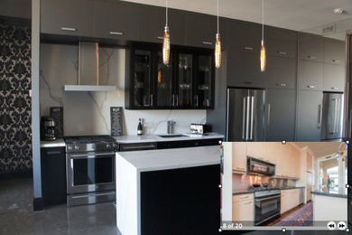 This is an example of a small modern kitchen in Toronto.