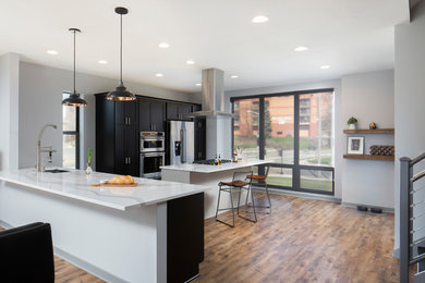 Example of a minimalist kitchen design in Milwaukee