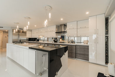 Example of a minimalist kitchen design in Tampa