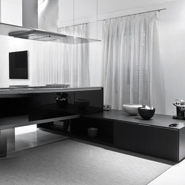 Contemporary black kitchen