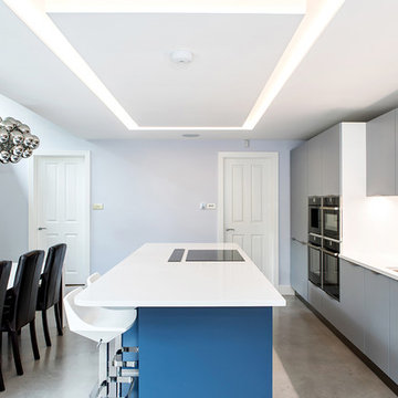 Contemporary Blue & Grey Kitchen