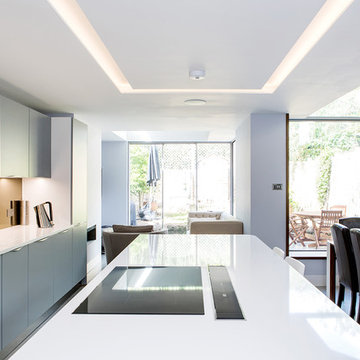 Contemporary Blue & Grey Kitchen
