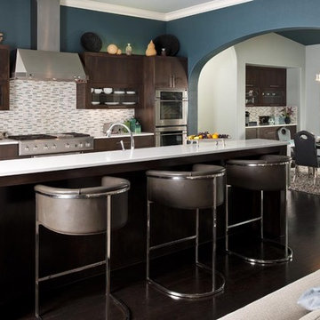 Contemporary Blue Green Kitchen