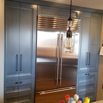 Contemporary Blue Kitchen Cabinetry & Built In