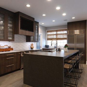 Contemporary Charcoal Grey Kitchen Remodel in Highland Park, IL