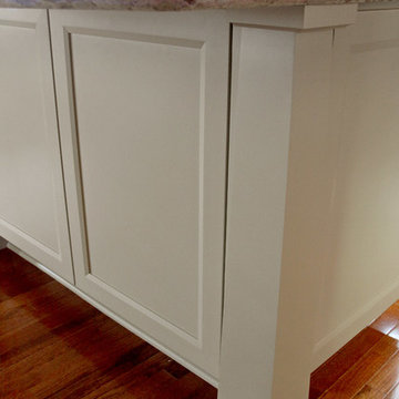 Contemporary Craftsman Kitchen - Close Up of a Latte Painted Kitchen Island with