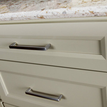 Contemporary Craftsman Kitchen - Close up of the Latte Paitned Cabinet Drawers o