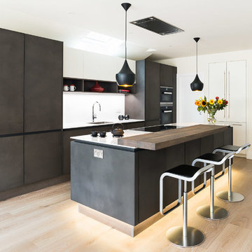 Contemporary dark wood kitchen