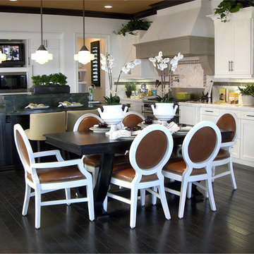 Contemporary Dining Room and Kitchen