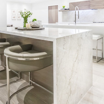 Contemporary Dolce Vita Kitchen with Waterfall Island