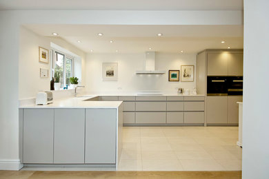 Photo of a contemporary u-shaped kitchen in Oxfordshire.