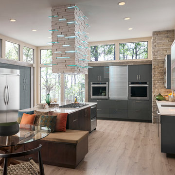 Contemporary Forest Kitchen With Earth Tones