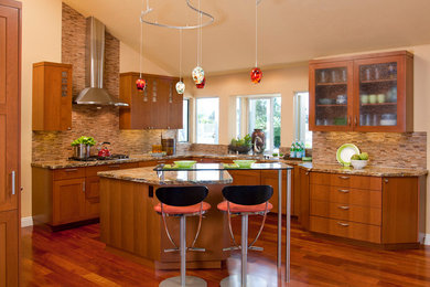 Contemporary great room kitchen