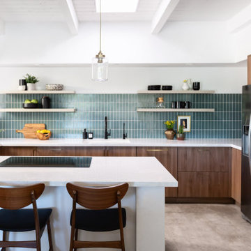 Contemporary Green-Blue Kitchen Tiles