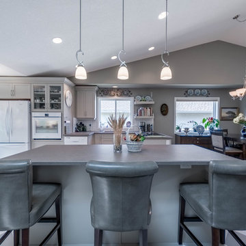 Contemporary Grey & White Kitchen Renovation, Okanagan, BC