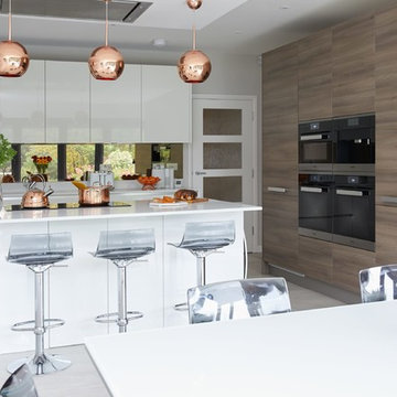 Contemporary Kitchen and Family Room
